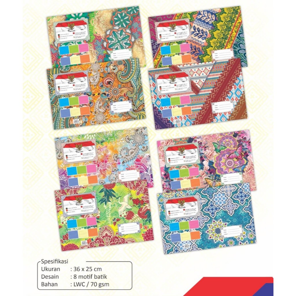 

Sampul Buku Motif Batik Kuarto Boxy Big Boss Quarto isi 20 lembar Tebal