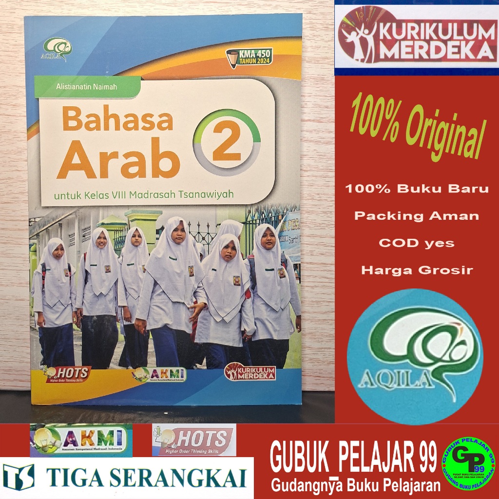 BAHASA ARAB Kelas 8/VIII Madrasah Tsanawiyah (MTs) PT Tiga Serangkai (AQILA) KMA 450 TAHUN 2024