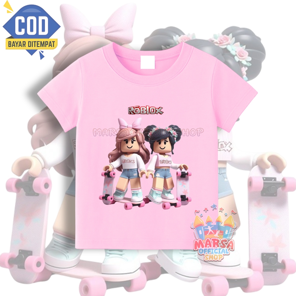 Kaos anak roblox cewe lucu skateboard / Kaos baju anak roblox skateboard free nama / Tshirt anak Rob