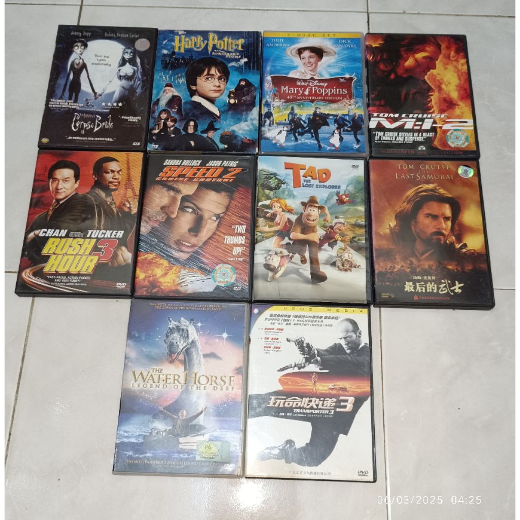 dvd CORPSE BRIDE / HARRY / MARY POPPINS / MISSION / RUSH HOUR 3 (2) / SPEED 2 / TAD THE LOST EXPLORE