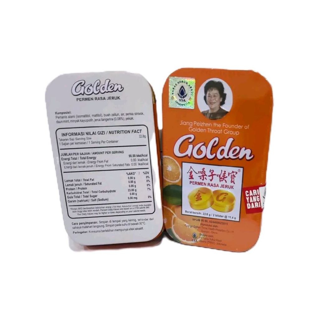 

GOLDEN THROAT LOZENGES PERMEN 12 TABLET GOLDEN GINSENG GOLDEN JERUK PERMEN PENYEGAR MULUT