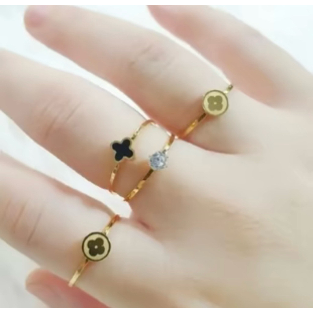 cincin 1 set wanita perhiasan titanium perempuan anti karat