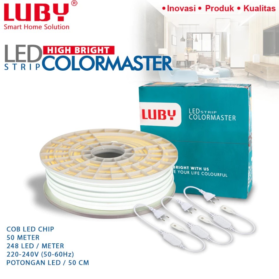 LUBY Lampu LED Neon Flex Selang COB Colormaster 11W 50 Meter / 1 Roll 50 Meter LED Neon Flex LUBY