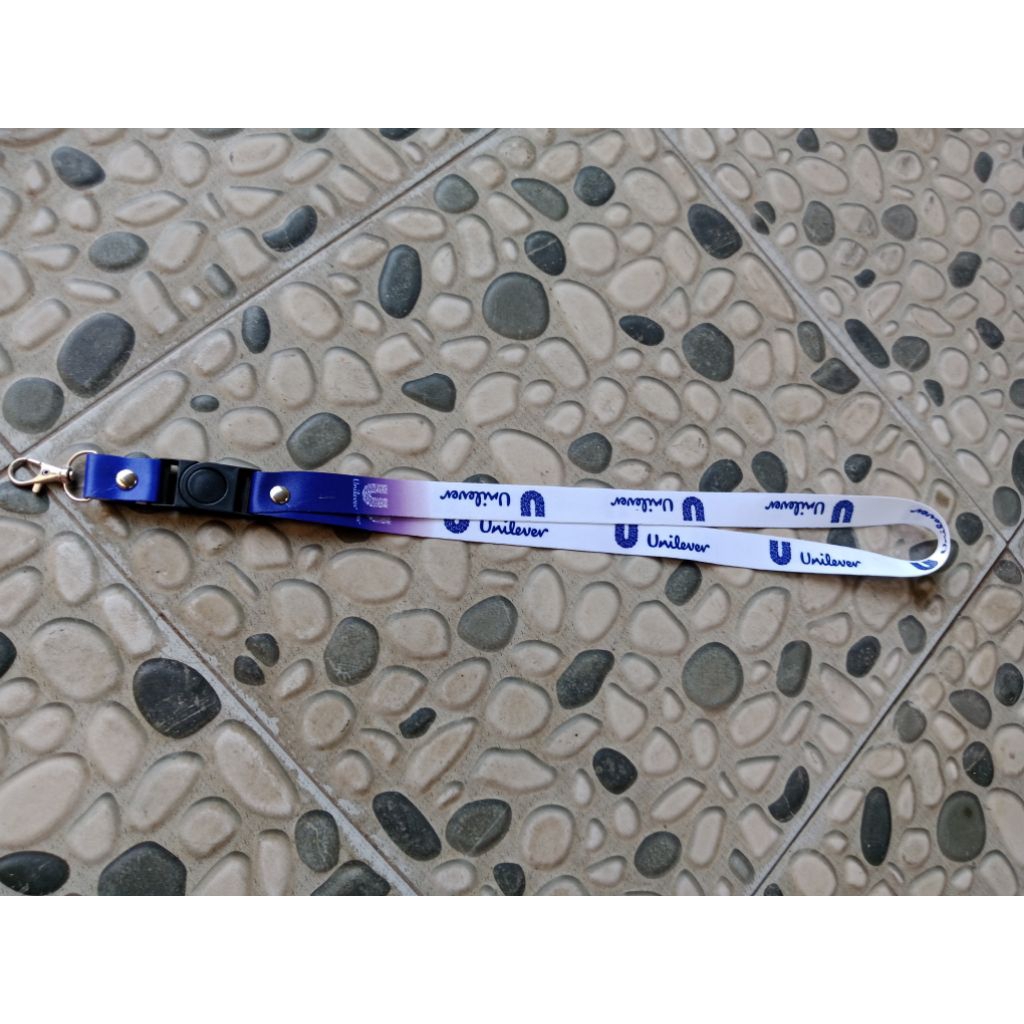 

termurah lanyard Unilever putih tali id card layer