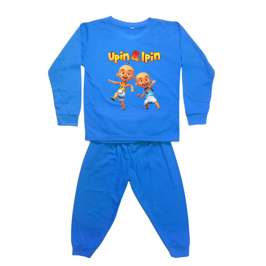 Setelan Panjang Anak Unisex Motif Kartun Upin Ipin