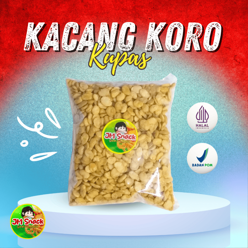 

Kacang Koro Kupas 450gr Cemilan Gurih Snack Kacang Asin Renyah by JM Snack