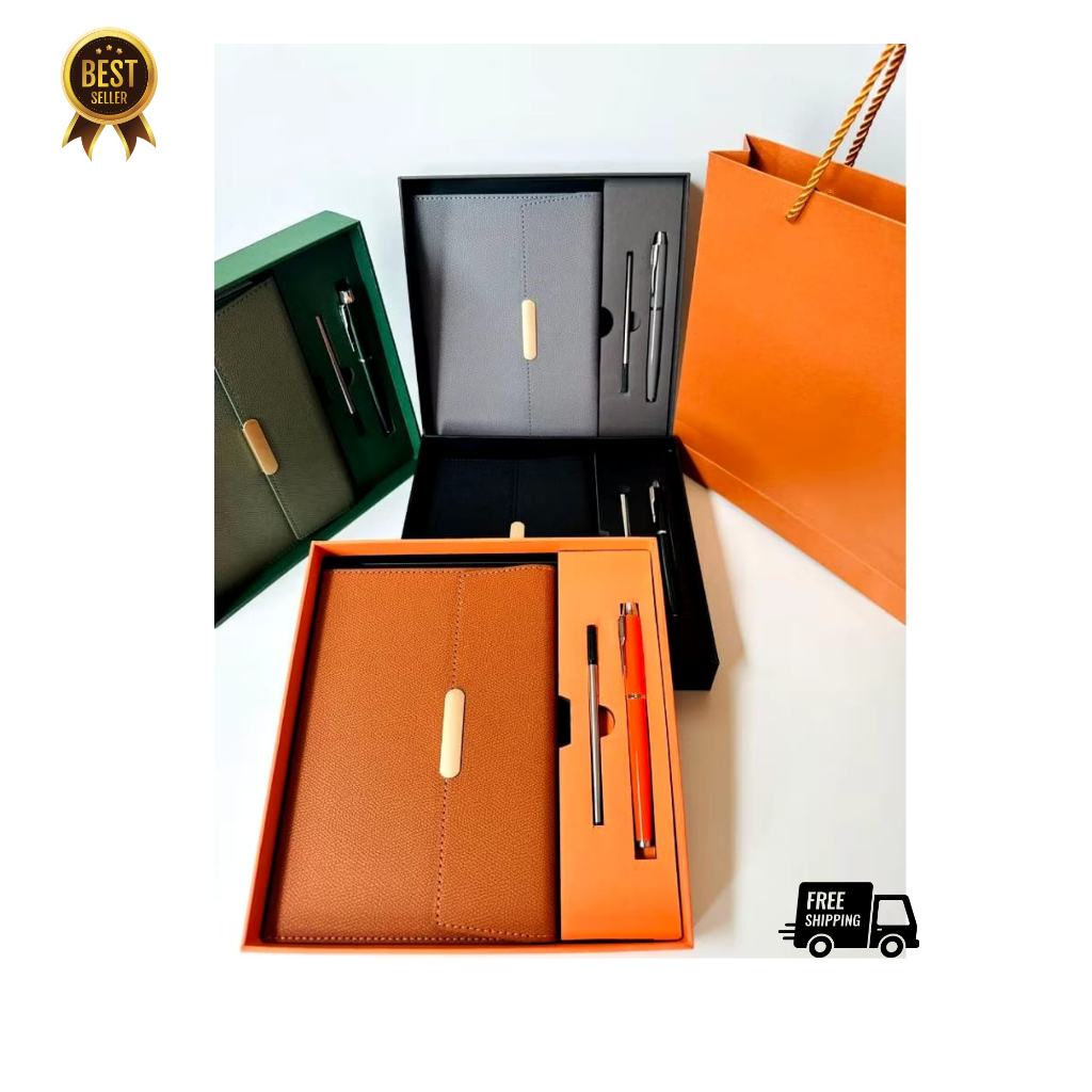 

Set Buku Agenda Notebook A5 2in1 Giftset Hampers + Bonus Ballpoint & Totebag