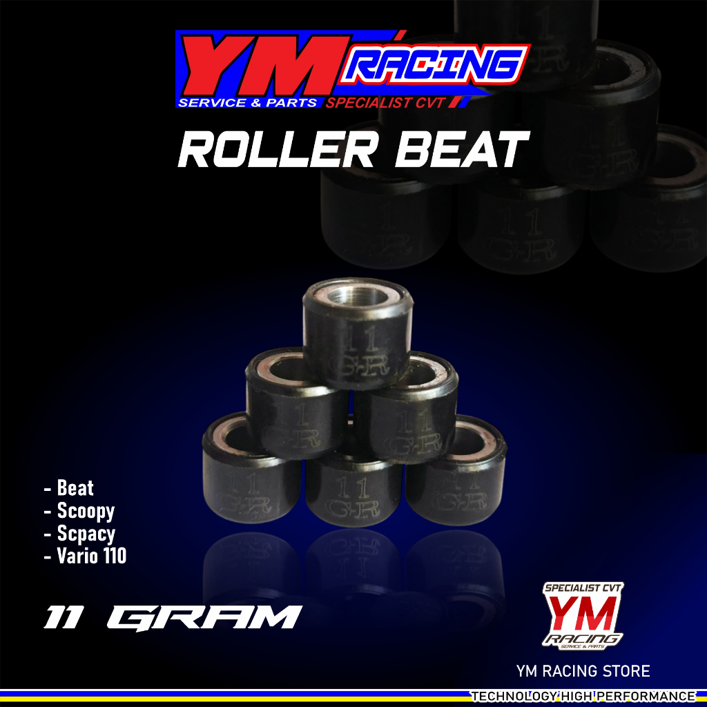 roller beat fi 11 gram 1 set isi 6 butir/pcs [ roller 11 gram vario 110 kvb [ roller scoopy fi 11 gr
