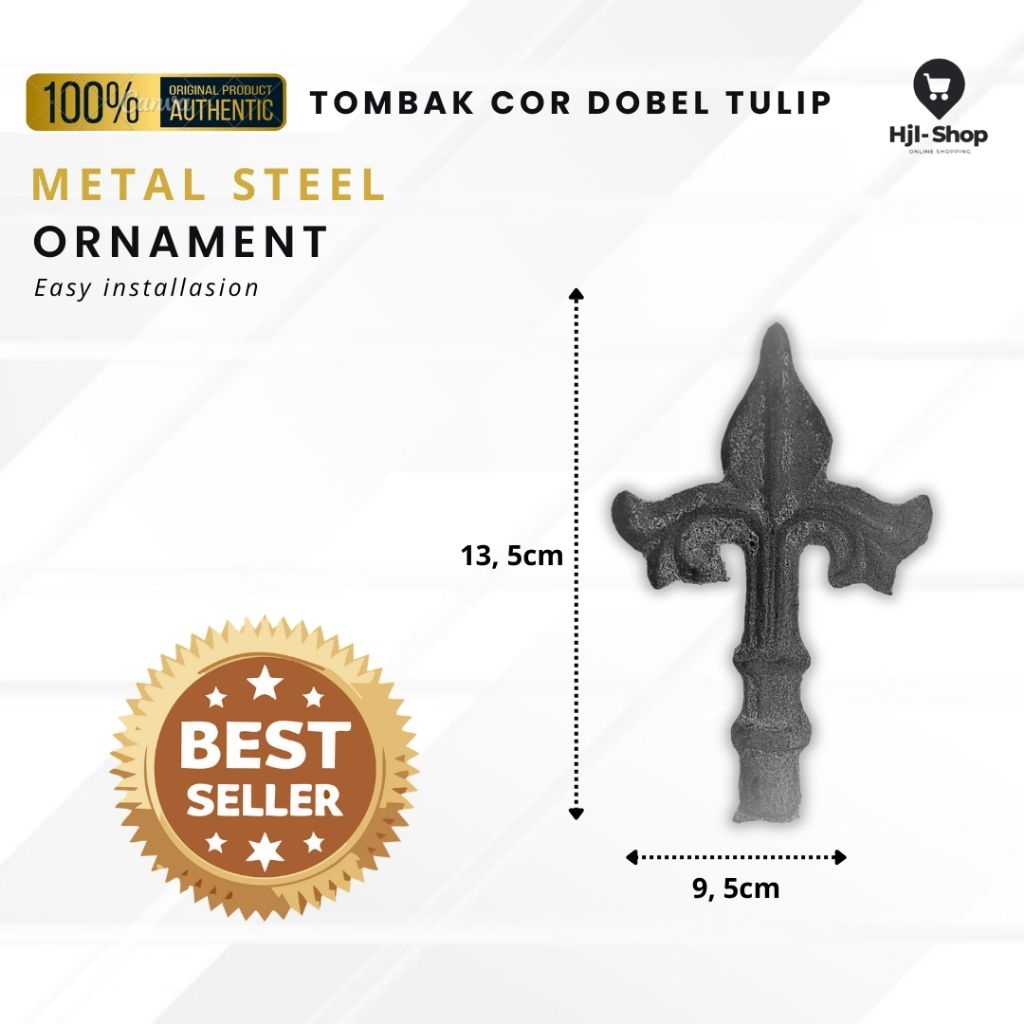 Ornament Pagar Tumbak besi cor | Tumbak Double Tulip