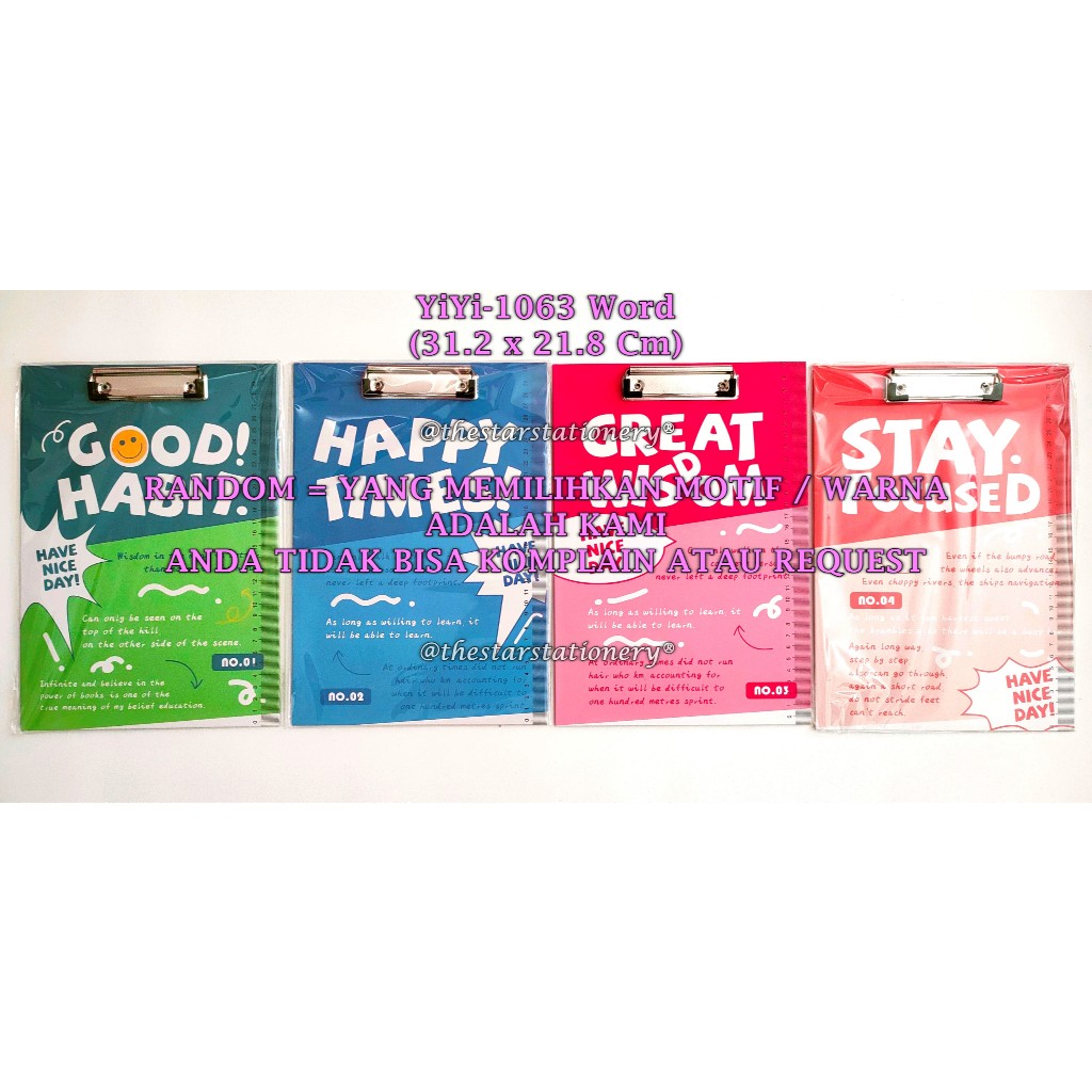 

(1 Biji) GABUNGAN Clip Board A4 Papan Ujian A4 / Clipboard GXIMP YiYi Kaida WJ(A4) Qiu Yang GuanRui