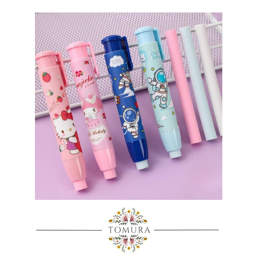 

Penghapus Pensil Mekanik Eraser Sanrio Eraser kuromi CinnamonRoll Lucu Anak SD Stationary Back To School