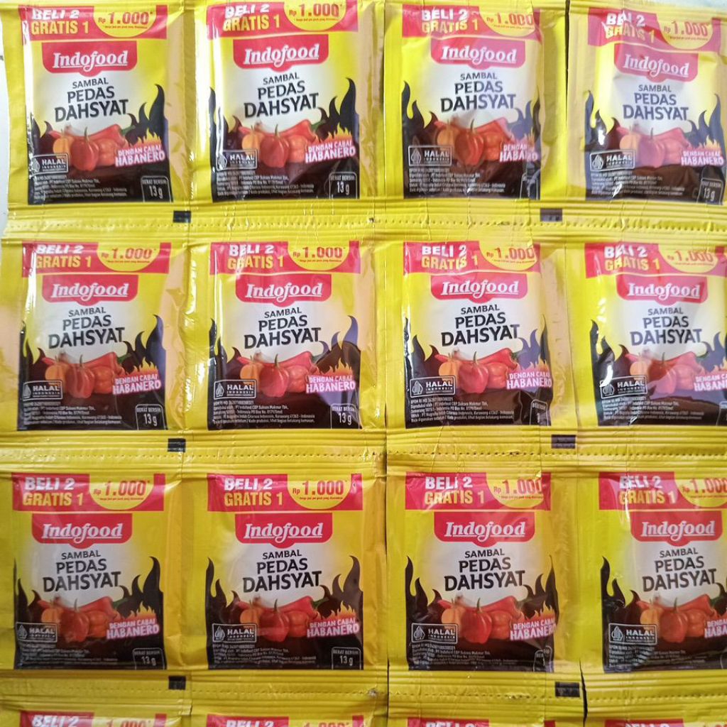 

60 pcs Sambal Indofood pedas dahsyat cabai Habanero