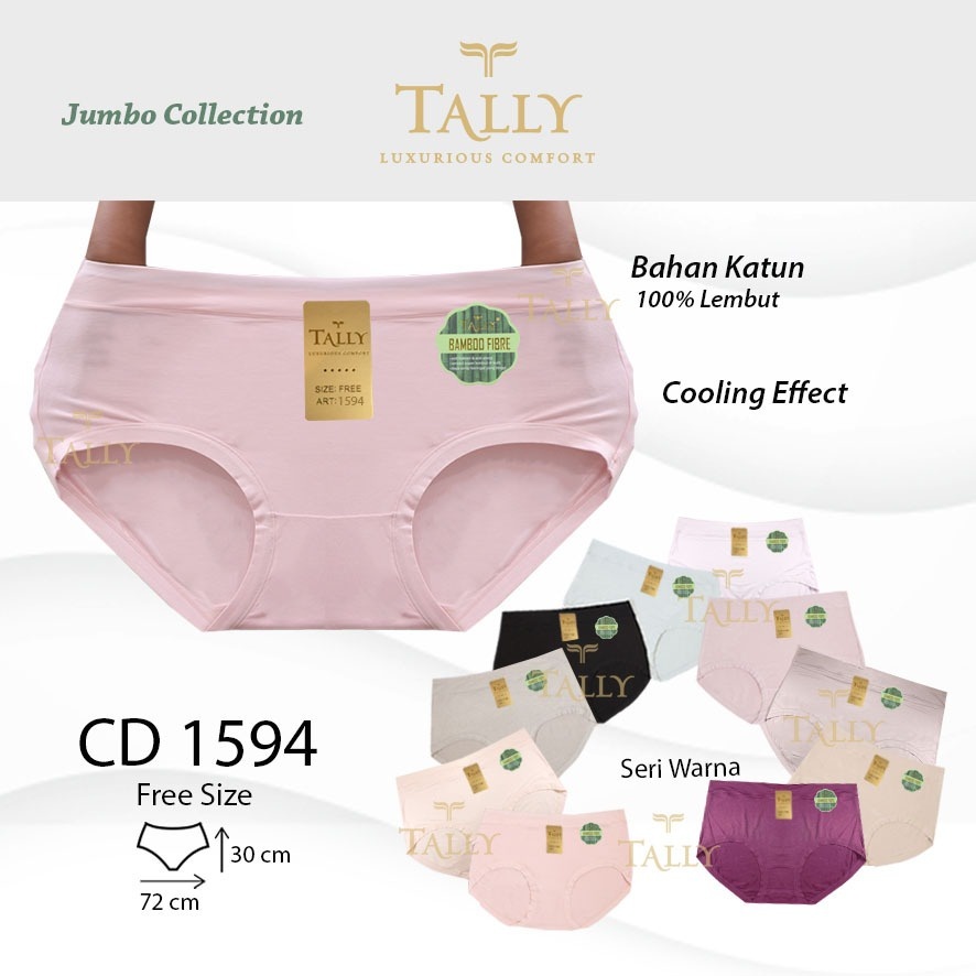 KLPB Tally CD Jumbo 1594 Celana Dalam Wanita BSize - Katun Bamboo Super Lembut Fit XXL Dwjl