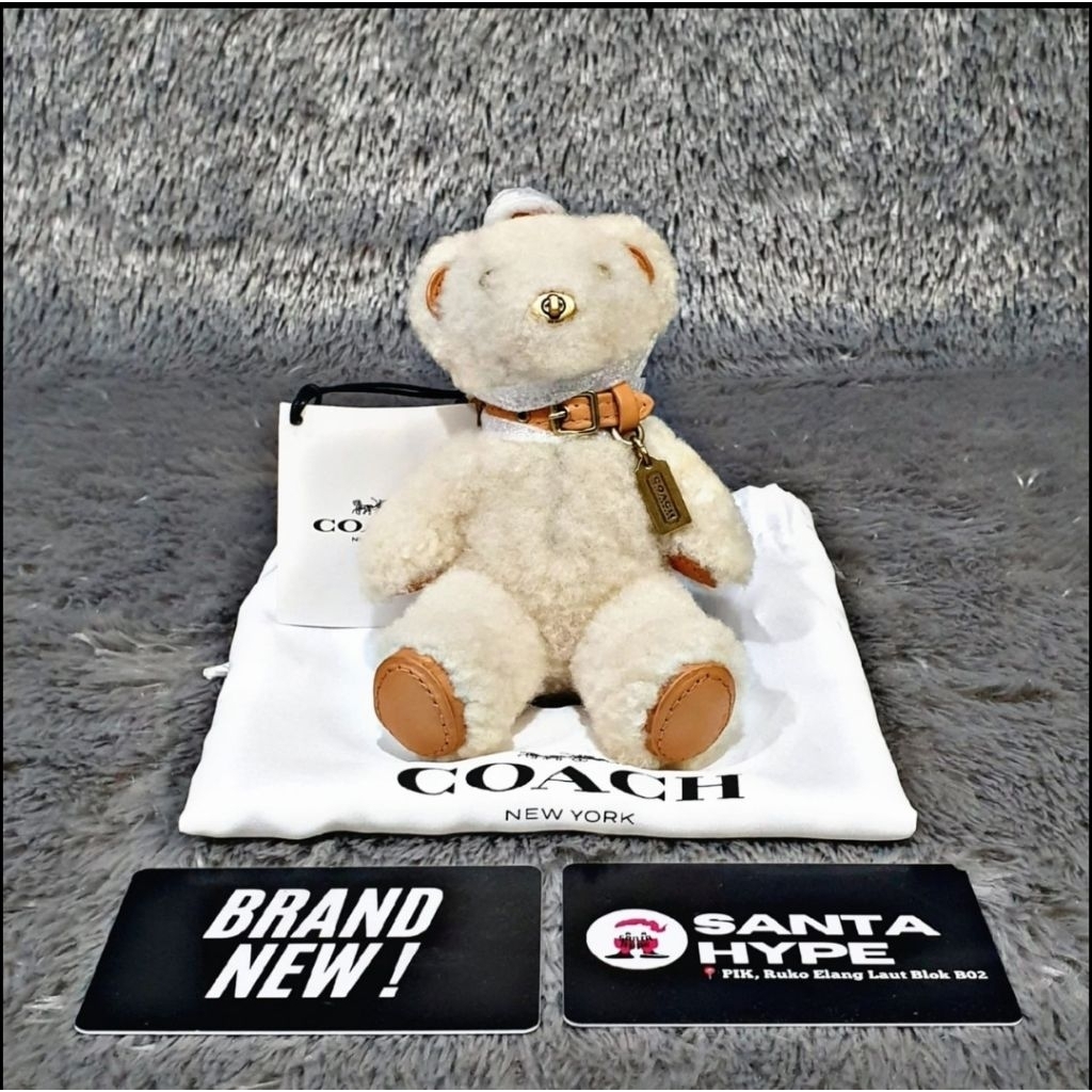 Coach Bear Shearling Bag Charm Keychain