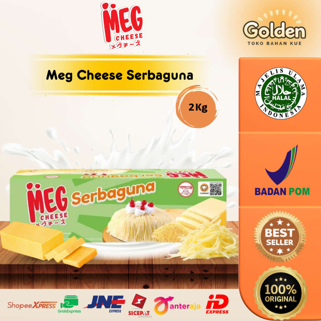 

Meg Cheese Serbaguna 2 Kg / Keju Cheddar Meg Murah