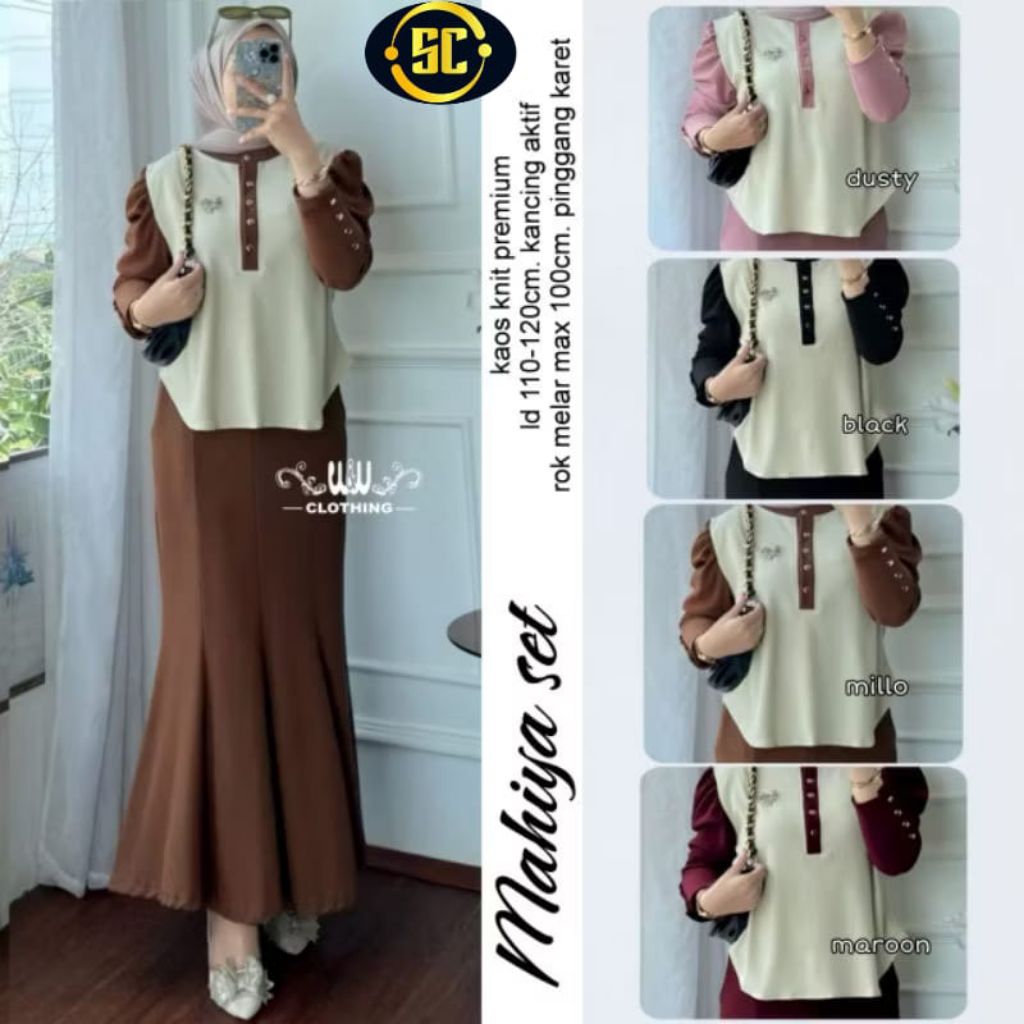 SETELAN ROK RAJUT LENNY KARINA DUYUNG NETHA SAFIRA MIKHA KANTONG TERLARIS BEST SELLER/SETELAN WANITA