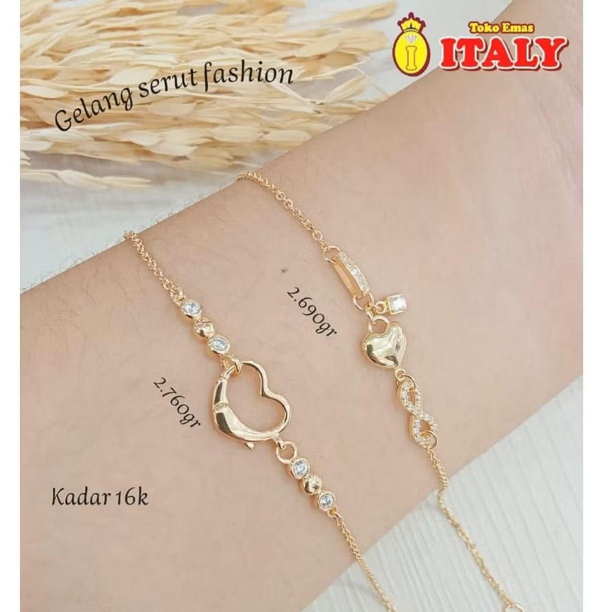 gelang emas tua variasi serut hati