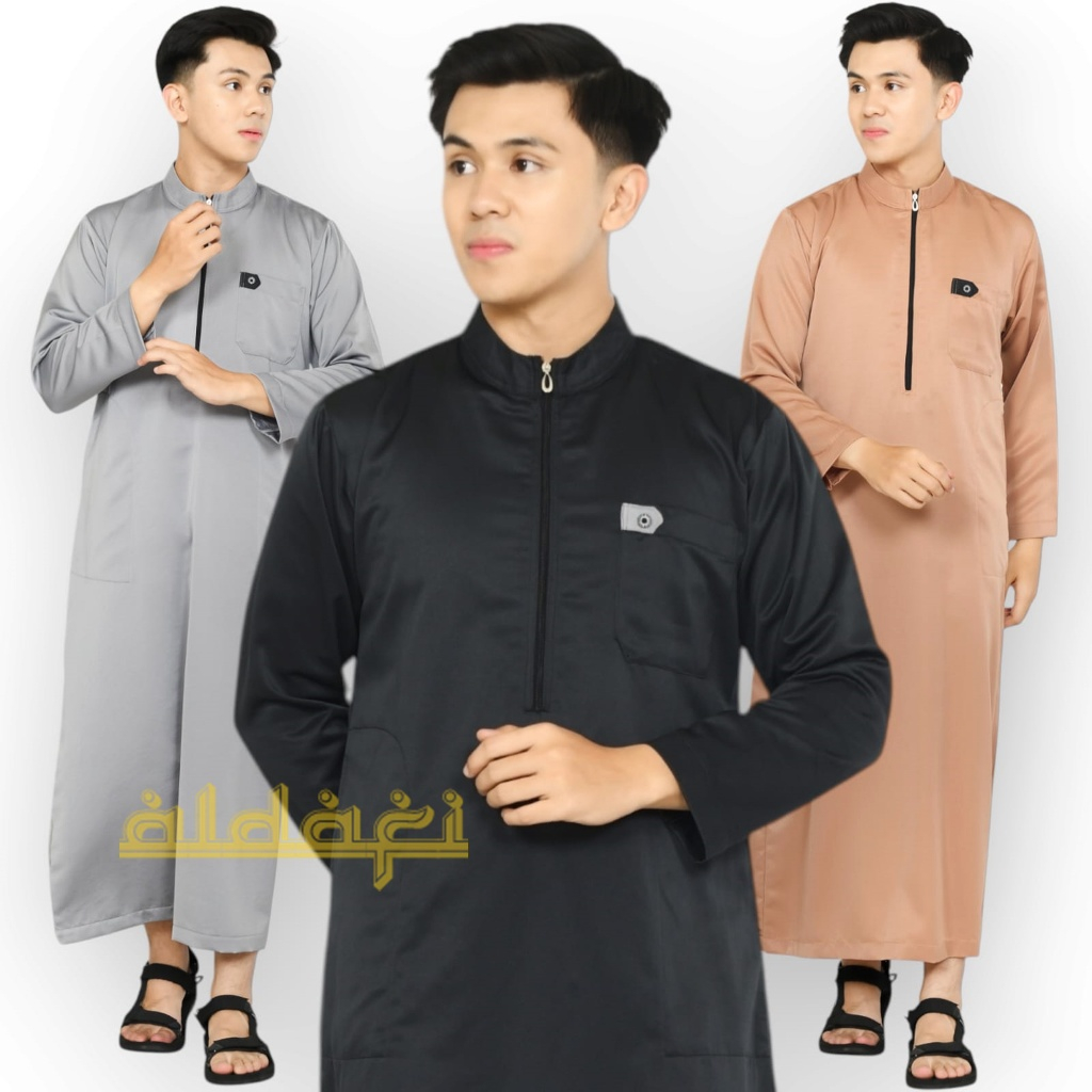 Dstore - Jubah Pria polos motif list - gamis pria - jubah dewasa - baju koko