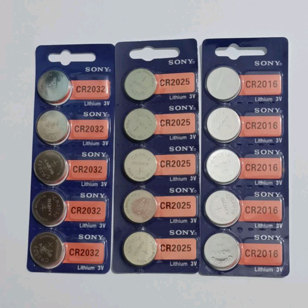 Batere koin batere jam tangan SONY CR2016 / CR2025 / CR2032 batere koin 3v harga per Lembar