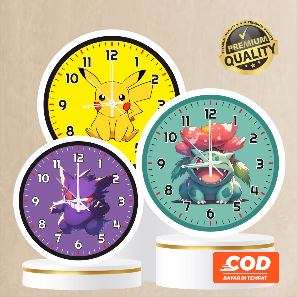 Jam Dinding Anime Pokemon | Hiasan Dinding Jam Pokemon