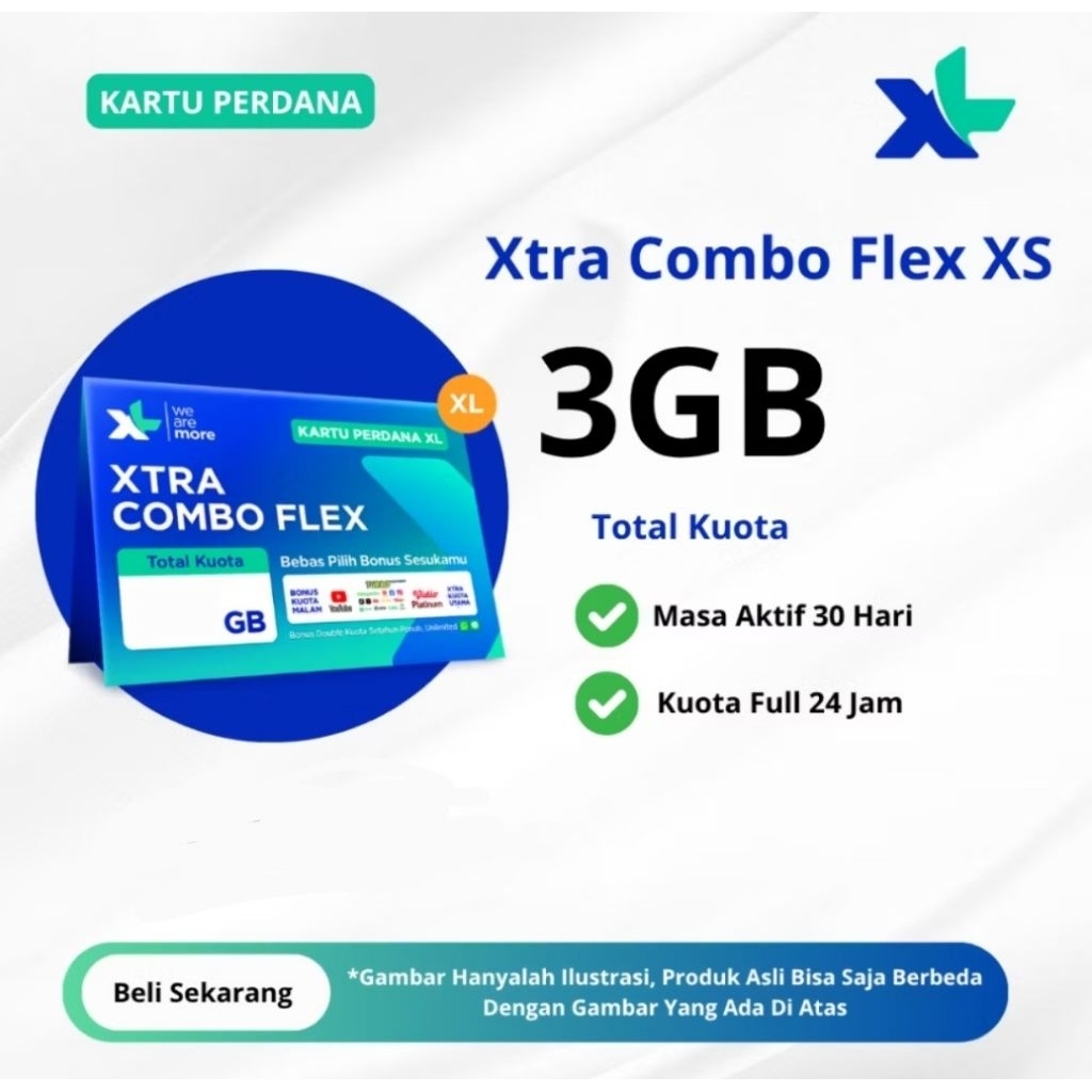 Kartu perdana XL Xtra Combo Flex XS COD BOGOR Full 24jam nasional