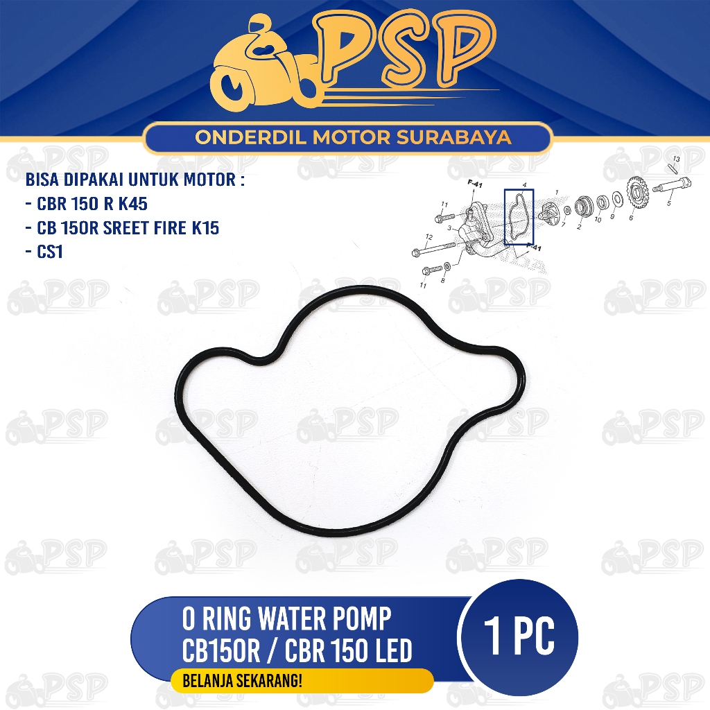 Oring Water Pomp CB 150 R LED - O Ring Karet Sil Seal Gasket Tutup Waterpump CBR K45 CB 150R K15 CS1