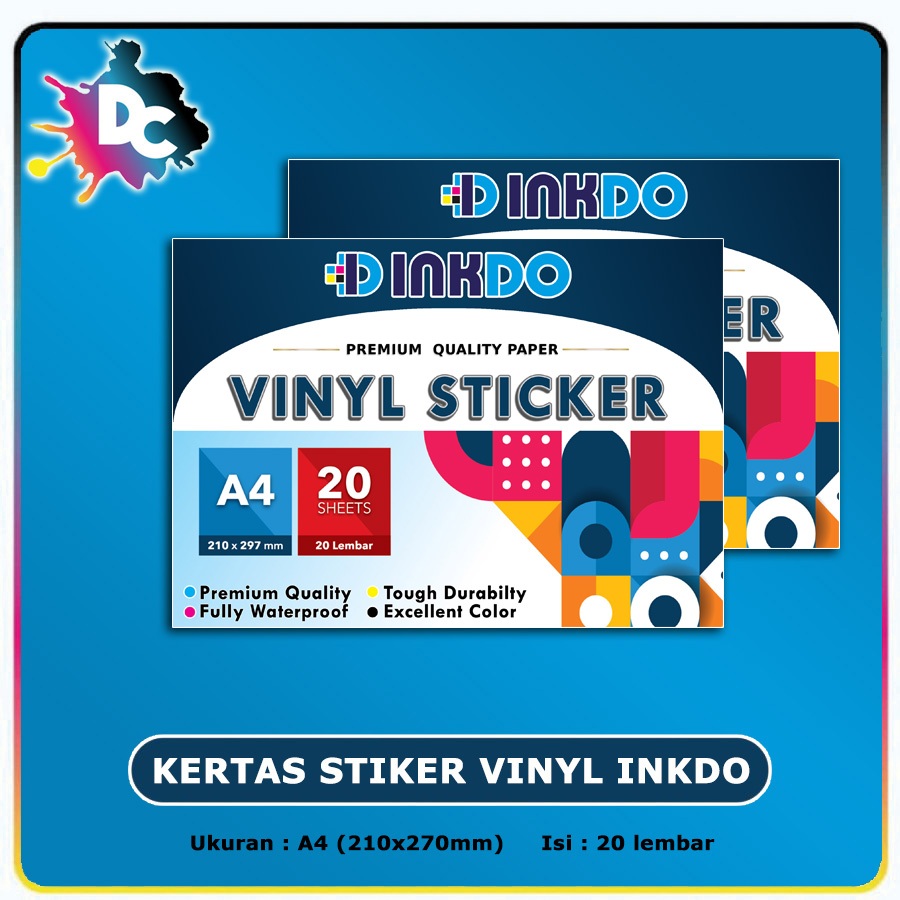 

RB Kertas Sticker Vinyl Glossy A4 Isi 20 Lembar / Stiker Mengkilap