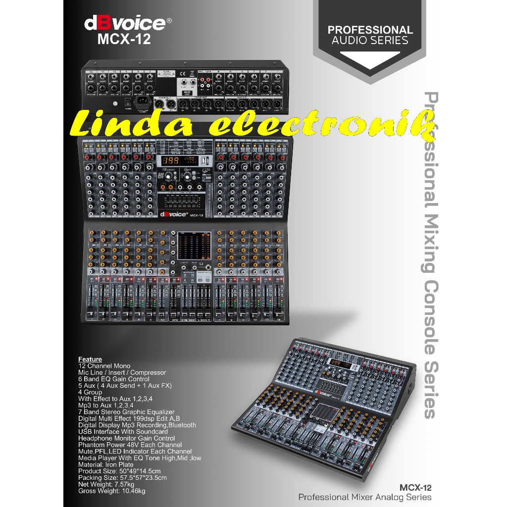 profesional mixer dbvoice mcx 12 / mcx12 12 channel original