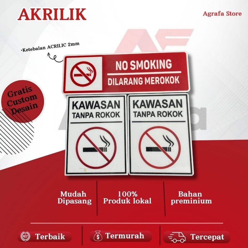 

Rambu / Sugn No Smoking Dilarang Merokok ukir