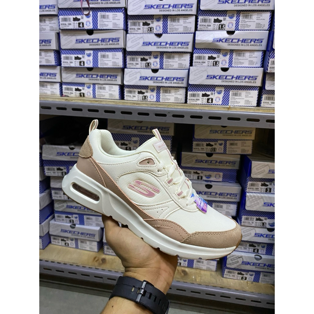 Sepatu skechers original wanita/ Skechers skechair court womens sneakers shoes -Natural