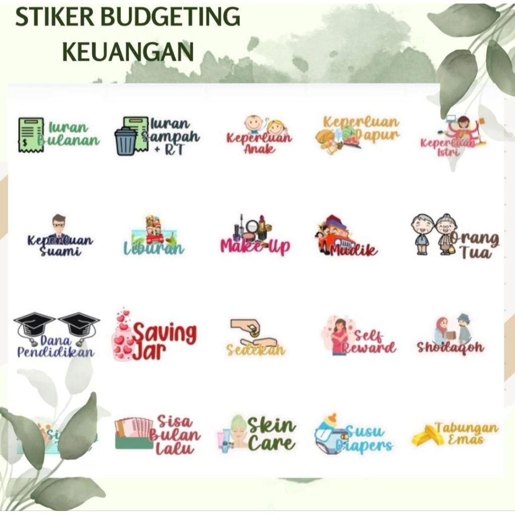 

sticker budgeting keuangan mini harga satuan