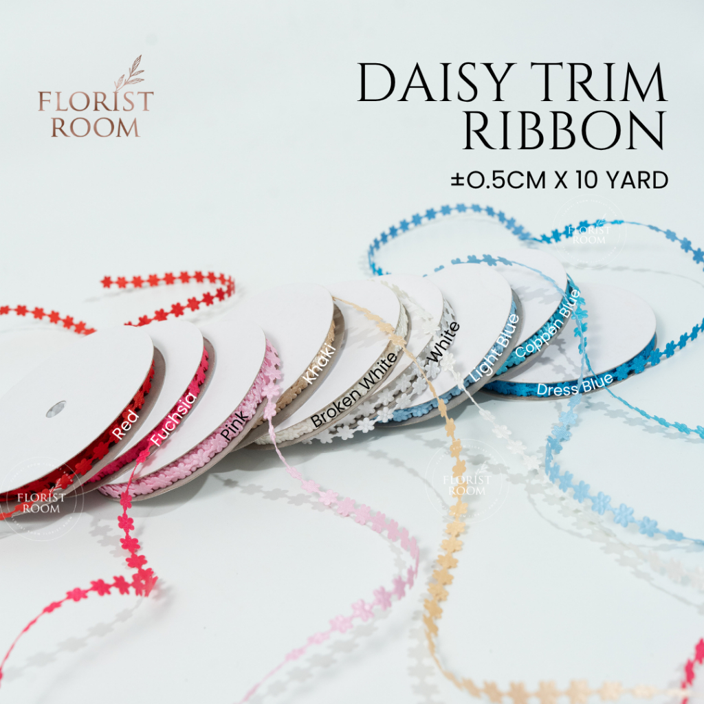 

Daisy Trim Ribbon ±0.5cm x 10yard -Pita Motif -Ribbon