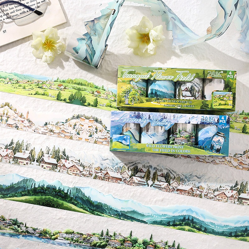 

[Artopia] Roll Box Scenery Sticker Pemandangan Stiker Gunung Hutan Salju Winter Pedesaan Kota