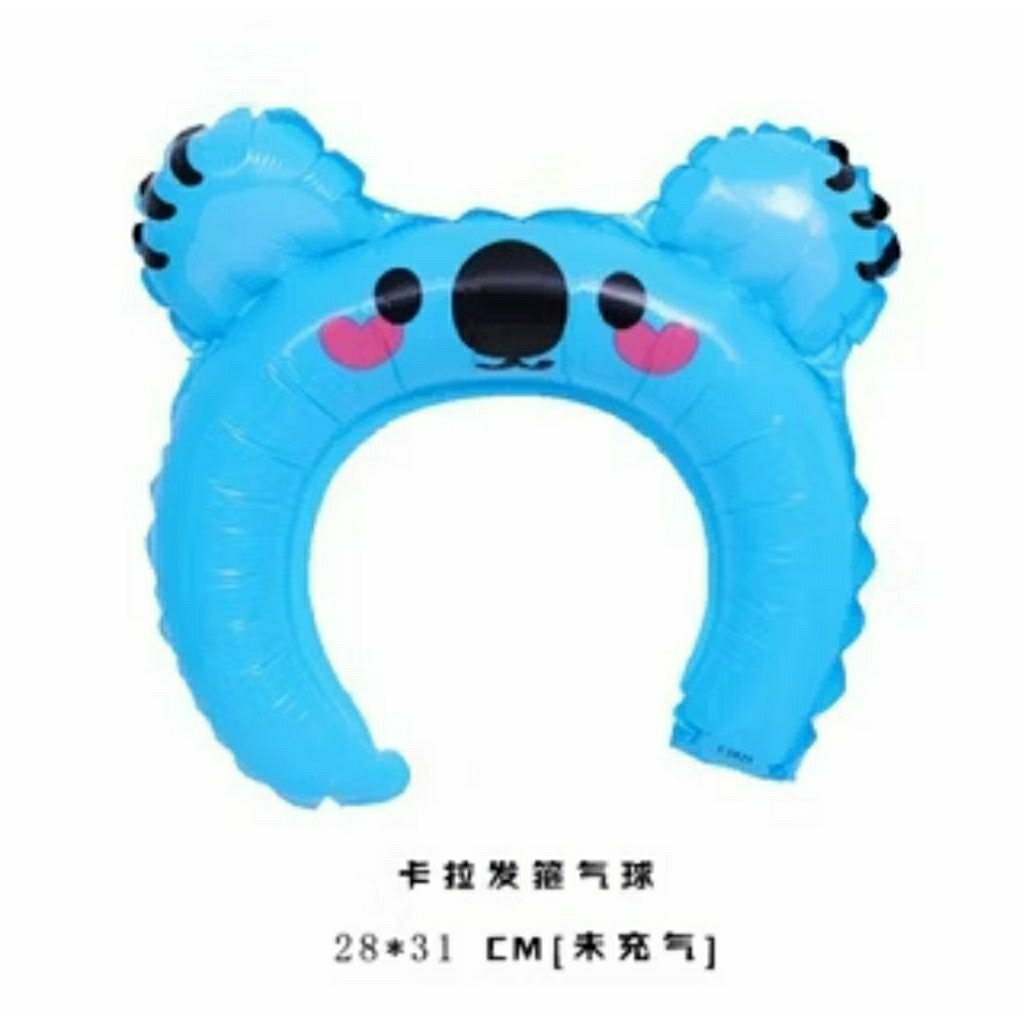Balon bando foil hewan koala biru hiasan kepala perlengkapan aksesoris ulang tahun anak perempuan la