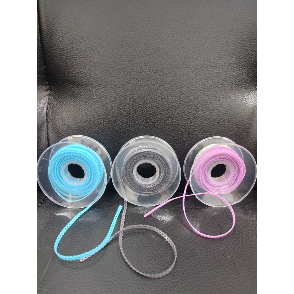 Power Chain Tipe Closed Panjang 1 Meter / Karet Behel gigi Sambung Silver