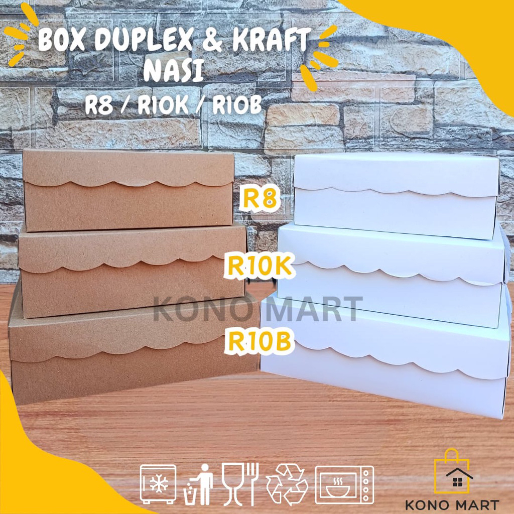 

Dus Kraft Nasi Kotak Katering R8 R10K R10B Tanpa Laminasi 350gsm / Rice Box Kraft / Kardus Nasi Kotak