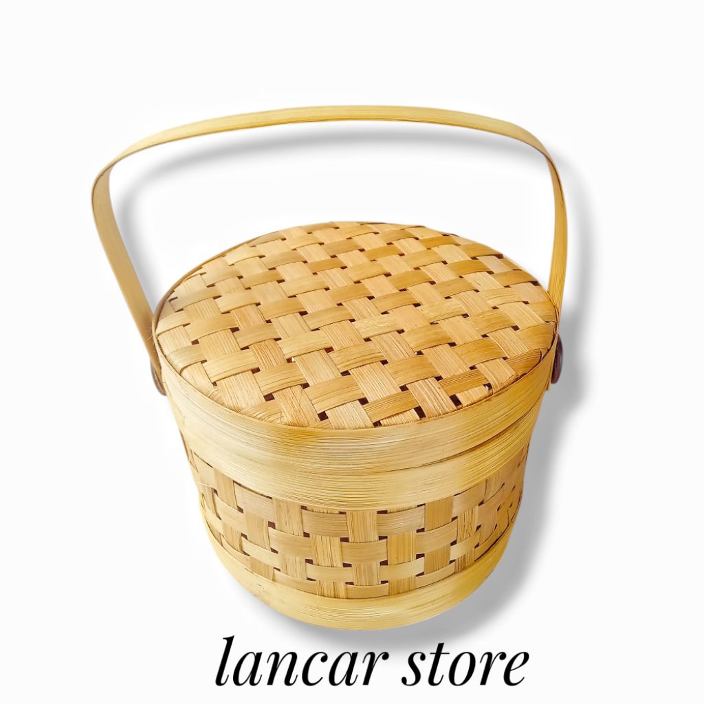 Rantang Bambu Diameter 18cm / Rantang bambu bundar / Rantang bambu makan