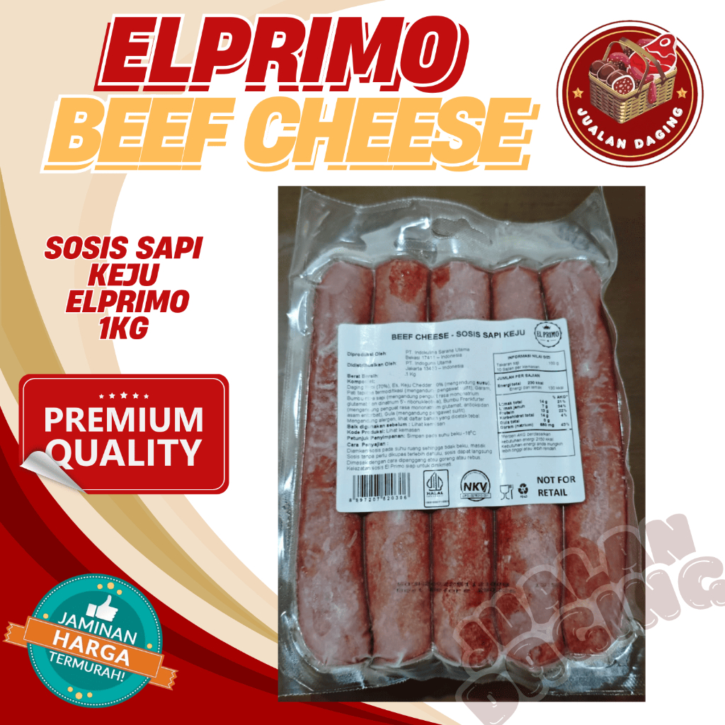 

SOSIS ELPRIMO BEEF CHEESE 500 GRAM