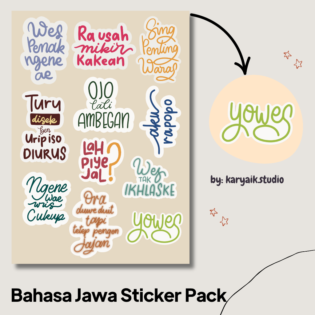 

Bahasa Jawa Sticker Pack - Vinyl Aesthetic A6 | Stiker Planner, Laptop, Jurnal