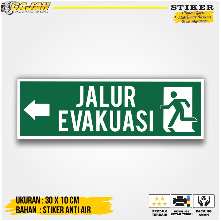 

SIGN / RAMBU STIKER JALUR EVAKUASI KIRI
