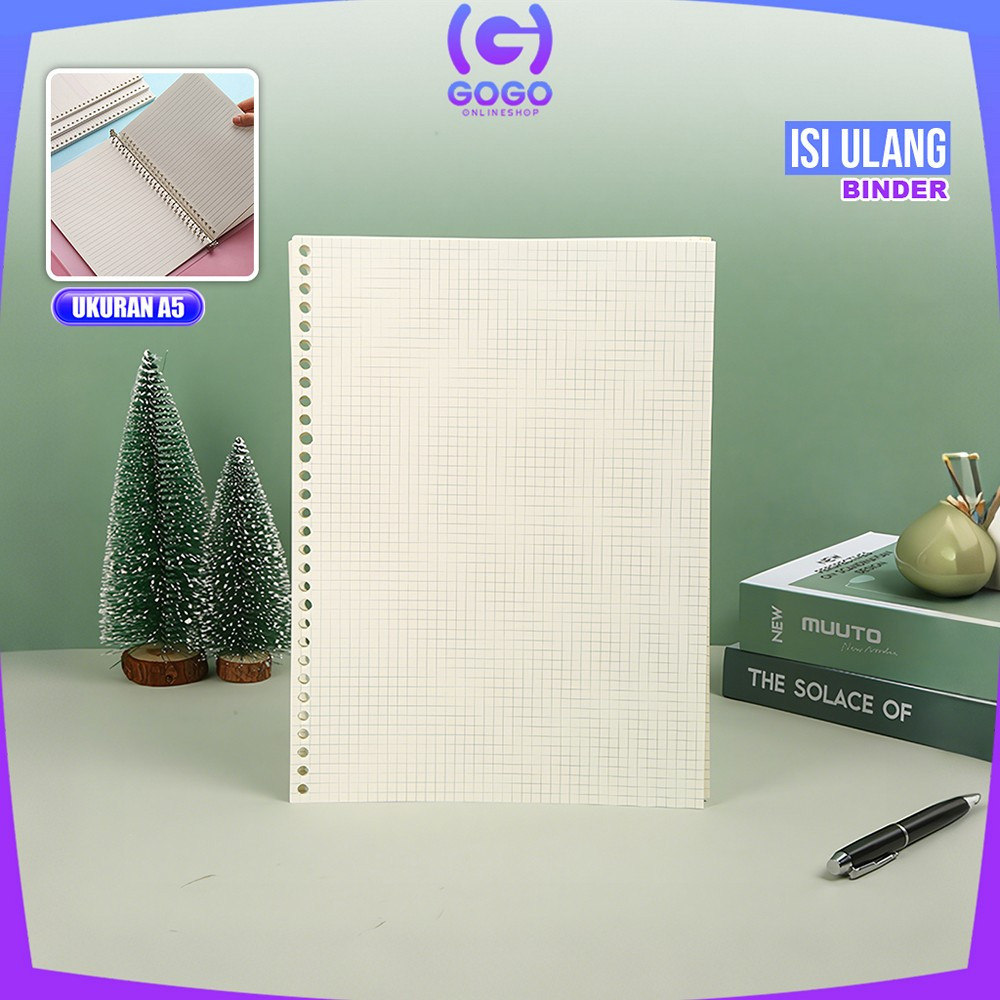 

GOGO-A106 Loose leaf A5 Isi Ulang 60 Lembar Binder Garis / Refill Notebook Polos Serbaguna / Isi Binder Aesthetic Grid Alat Tulis Stationery