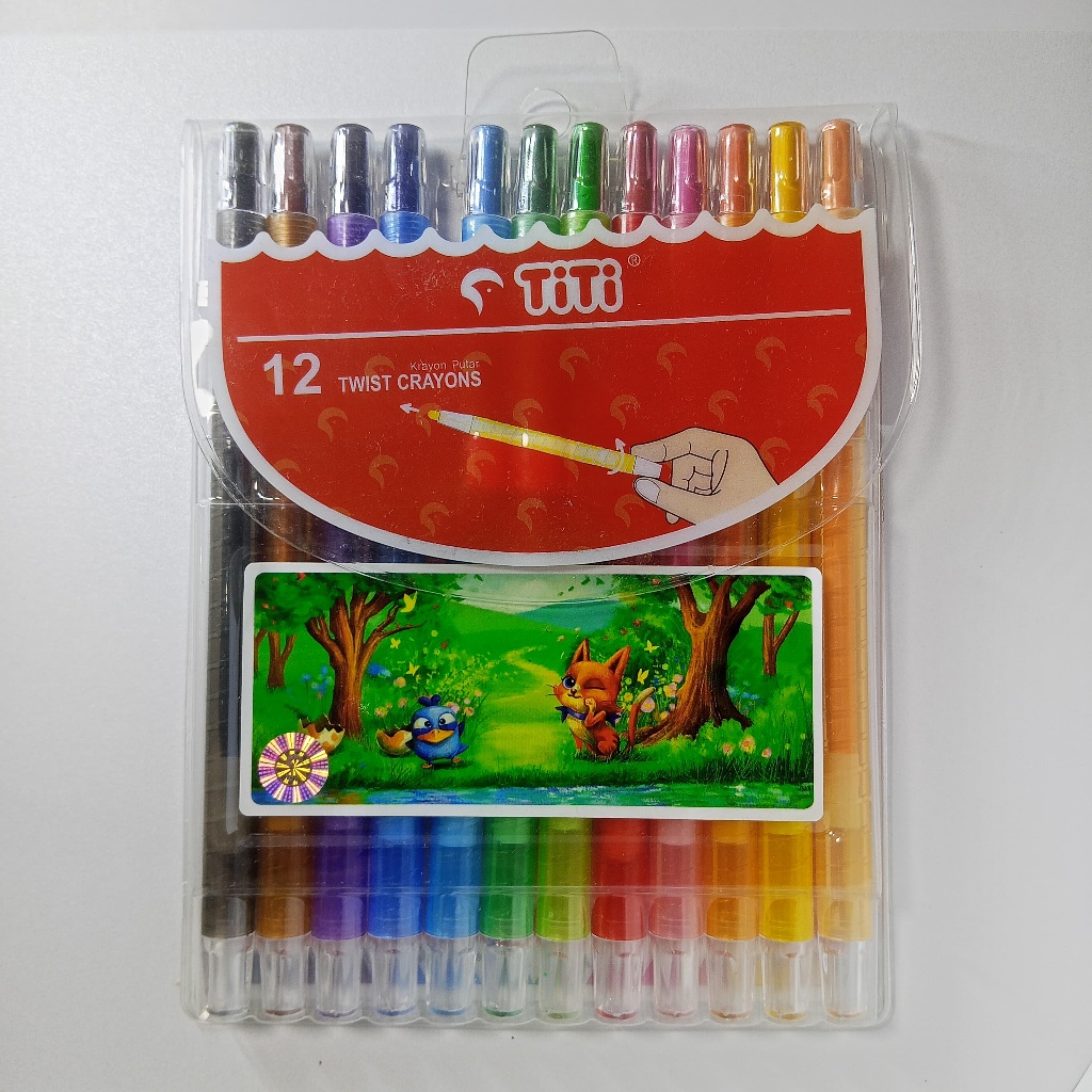 

Crayon Putar / Rolling Crayon / Crayon Twist 12 Warna Titi Panjang