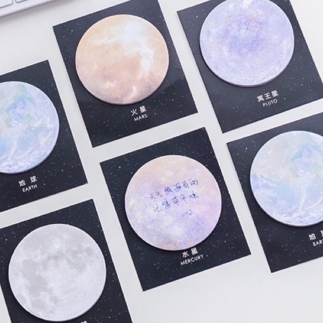 

Sticky Notes Planet Galaxy Series | For Diary Journaling Scrapbook • Kiku Stuffs