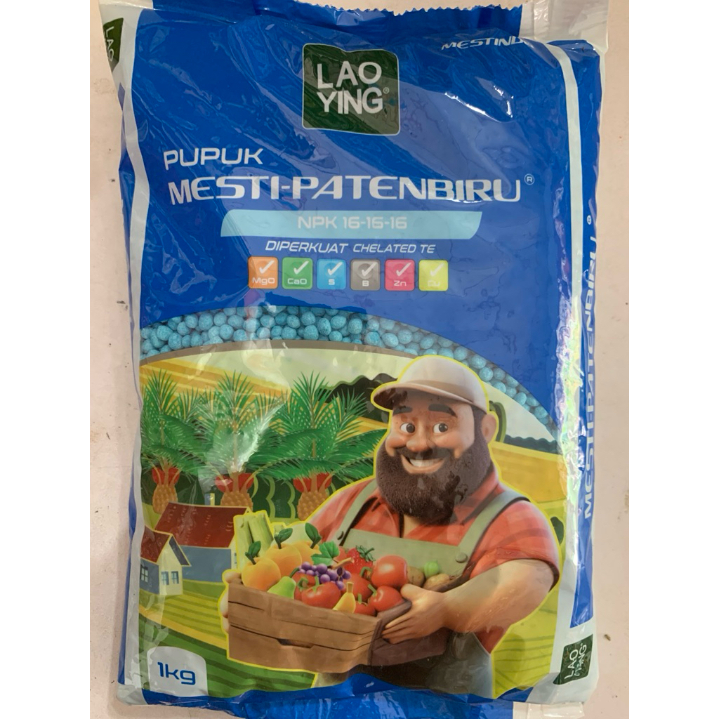 Pupuk NPK 16 16 16 Lao Ying kemasan 1 kg ( pupuk untuk buah buahan dan akar tanaman )