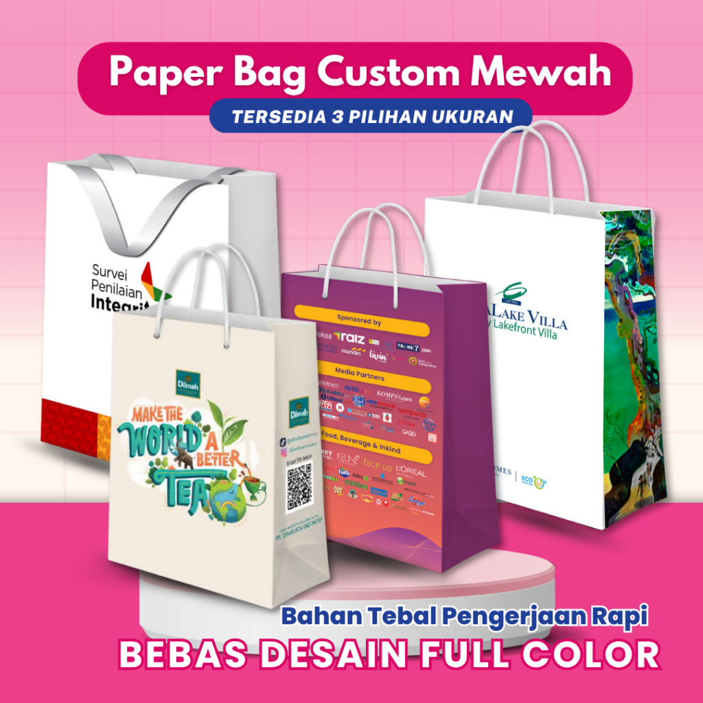 

Paper Bag Custom Jakarta Paperbag Custom Design Wedding Nama Logo Jumbo Glossy