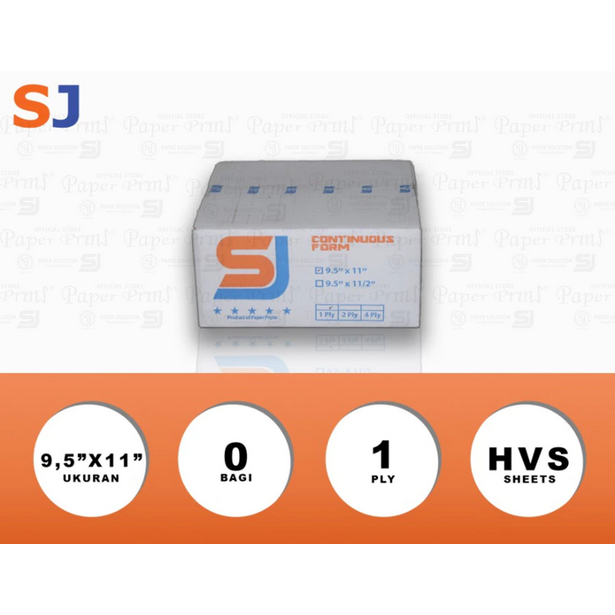 

SJ Orange Kertas Continuous Form 1 PLY HVS 9,5" x 11