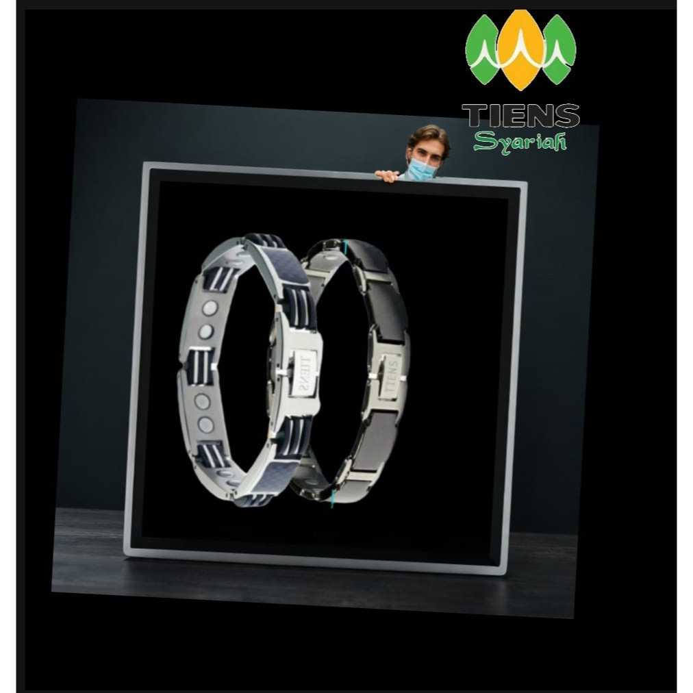 Gelang Terapi Kesehatan TIENS Bio Energi Magnetik – Titanium Stylish & Elegan- 1 set isi 2pc