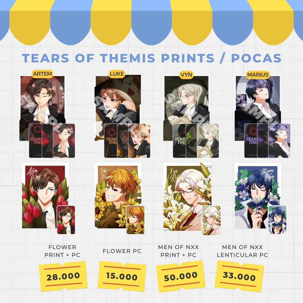 [READY STOCK] Tears of Themis - A6 Artprint/Postcard/Photocards/Lenticular PC + Photocard by Binu Me