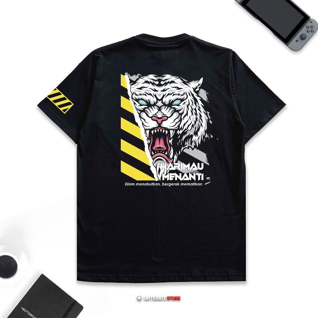 Kaos Pria Original 100% KAOS PSHT 24S | T-SHIRT SH TERATE HARIMAU MENANTI ENDLESS - BLACK | KAOS PSH