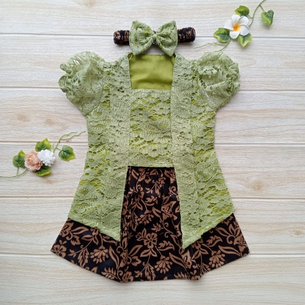 KEBAYA KUTUBARU ANAK PEREMPUAN / SETELAN KEBAYA KUTUBARU BALITA / SETELAN KEBAYA KUTUBARU ANAK PEREM